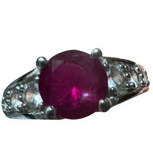 925 Lab Created Ruby Ring